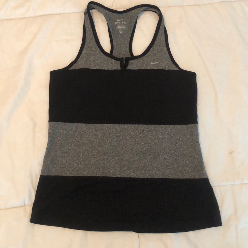 Nike Grey Black Womens M Workout Top